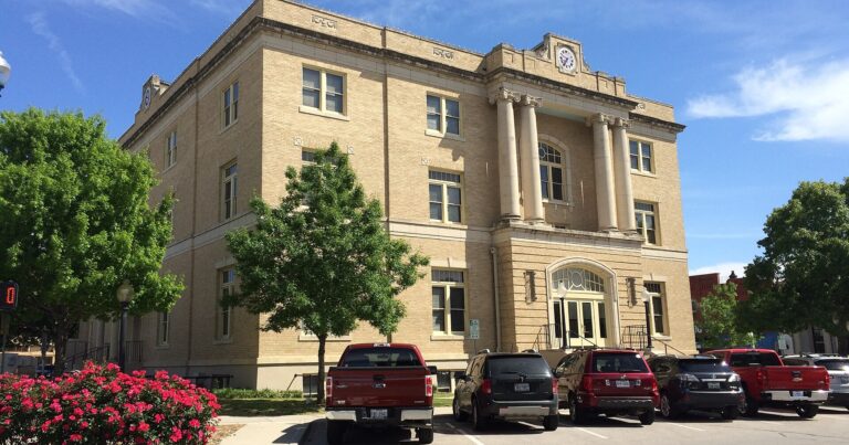 Old Collin County Courthouse on the historic square in downtown McKinney, Texas